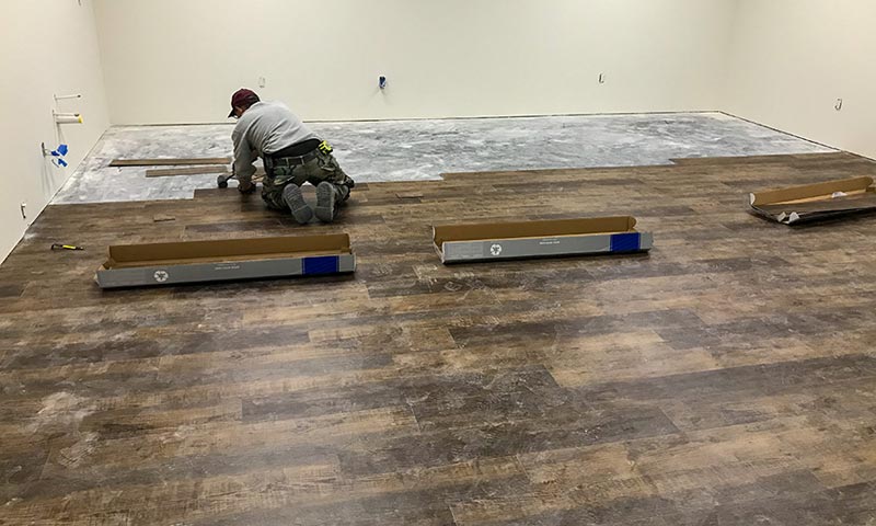 Contractor Working on the Floor